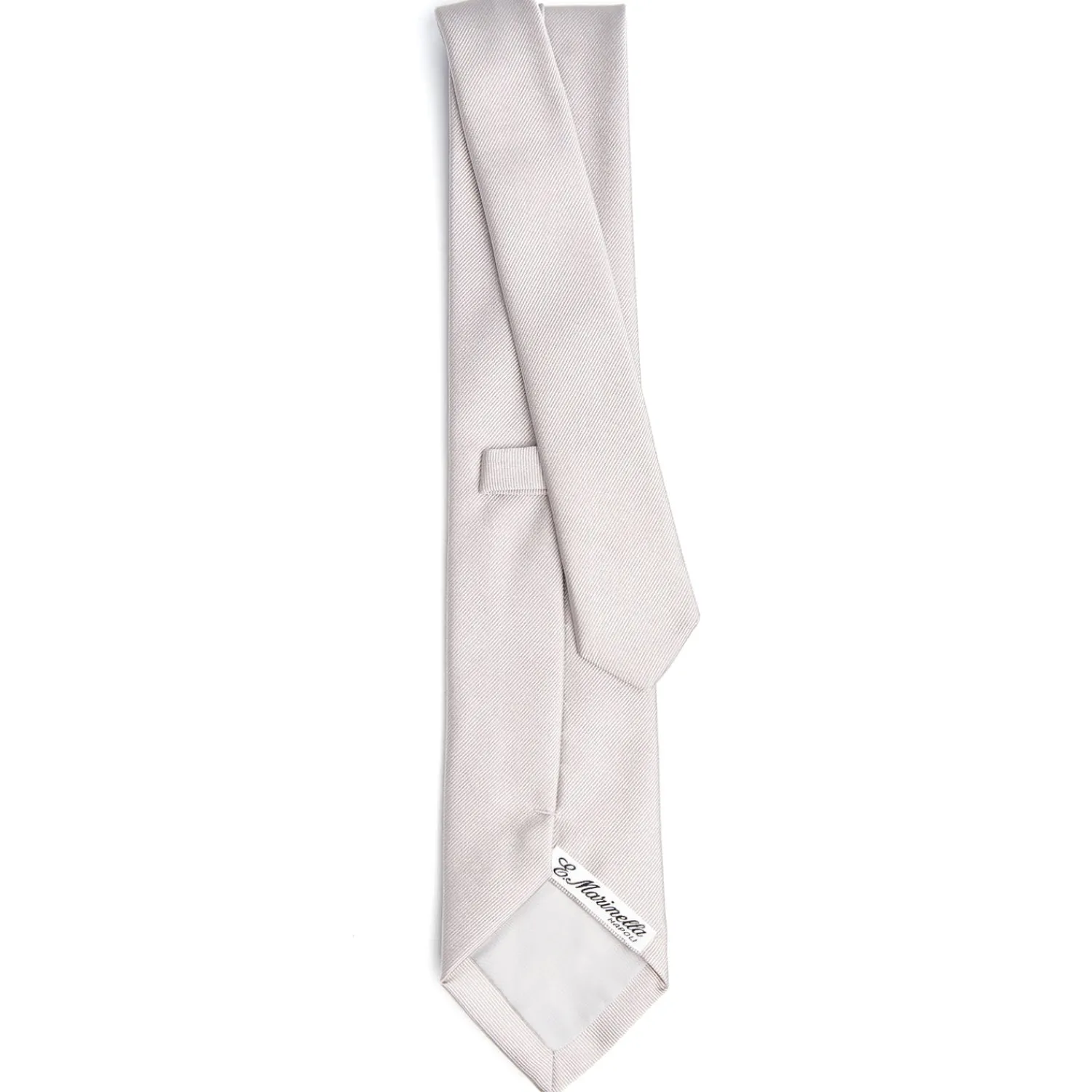 E.Marinella CRAVATTE|Cravatte In Seta Jacquard|CRAVATTA SARTORIALE IN SETA JACQUARD GRIGIO CHIARO Tinta unita