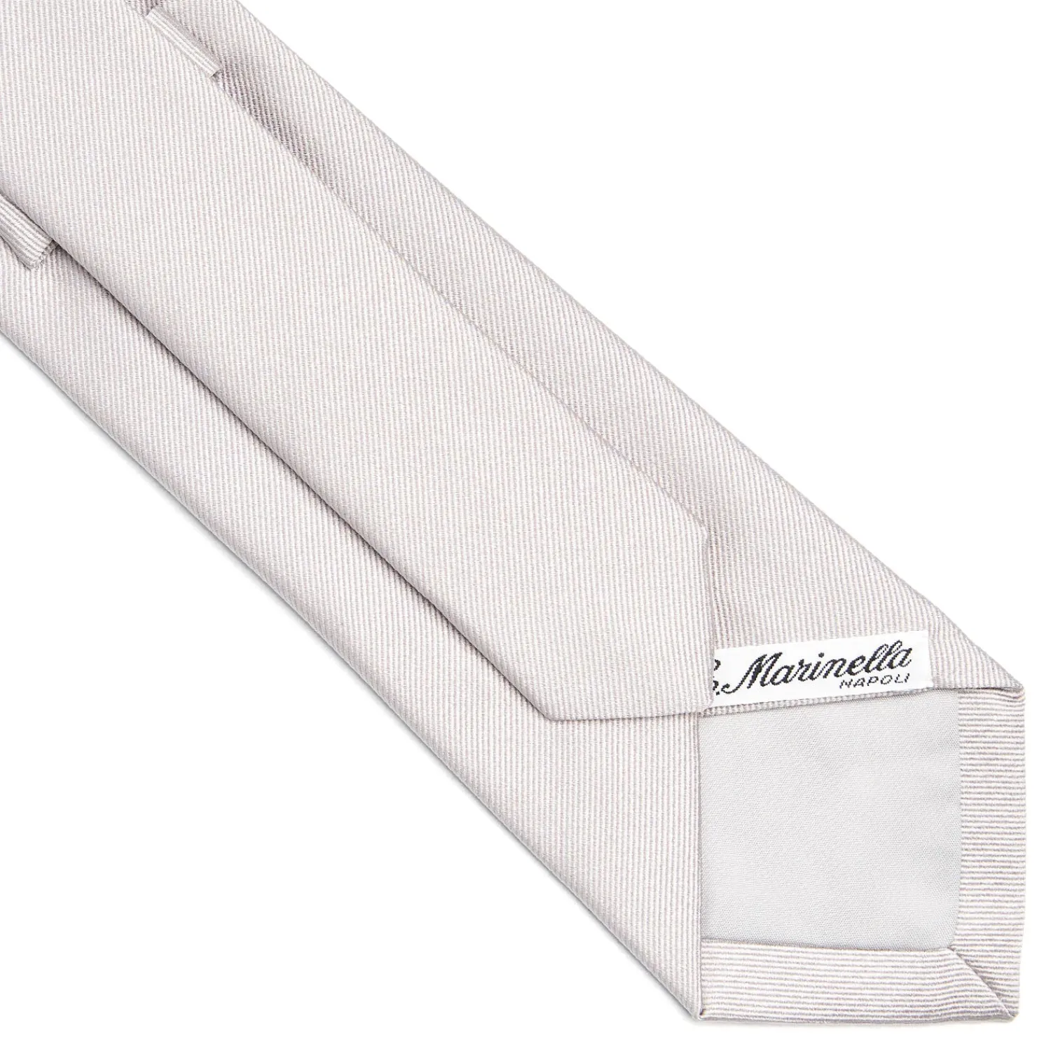 E.Marinella CRAVATTE|Cravatte In Seta Jacquard|CRAVATTA SARTORIALE IN SETA JACQUARD GRIGIO CHIARO Tinta unita