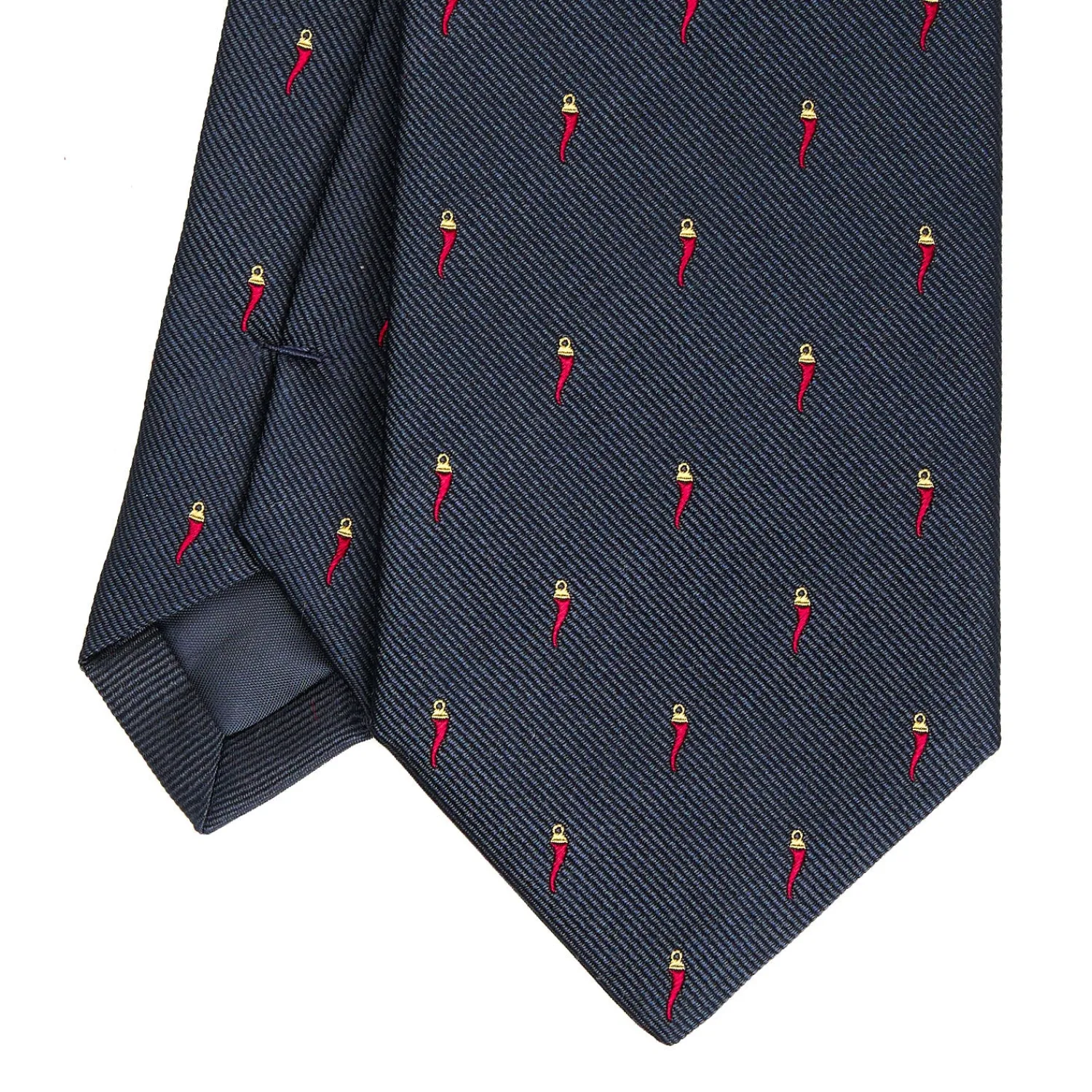 E.Marinella CRAVATTE|Cravatte In Seta Jacquard|CRAVATTA SARTORIALE IN SETA JACQUARD BLU Con cornetto sparso