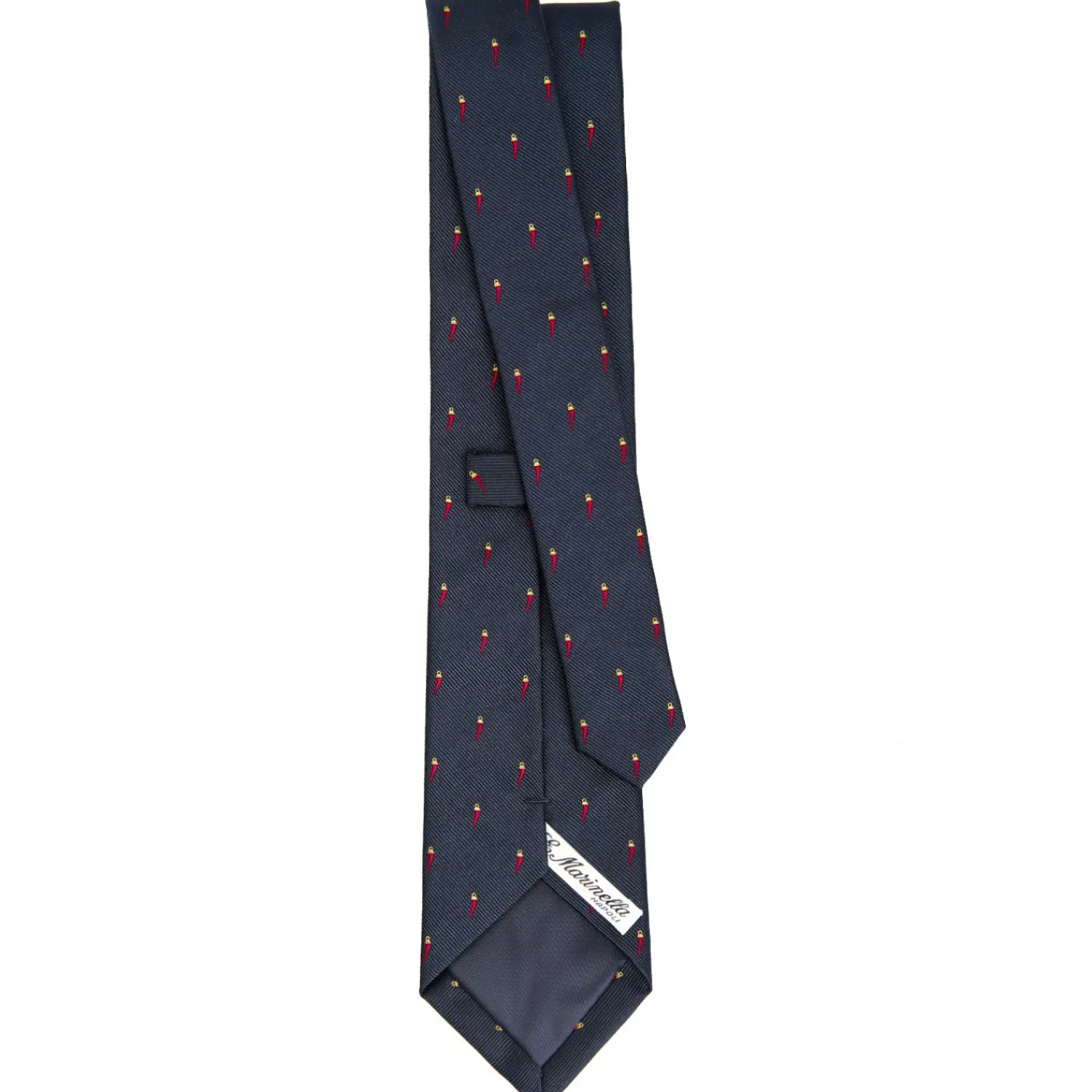 E.Marinella CRAVATTE|Cravatte In Seta Jacquard|CRAVATTA SARTORIALE IN SETA JACQUARD BLU Con cornetto sparso