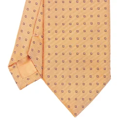 E.Marinella CRAVATTE|Cravatte In Seta Jacquard|CRAVATTA SARTORIALE IN SETA JACQUARD ARANCIONE Microfantasia fiore