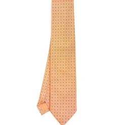 E.Marinella CRAVATTE|Cravatte In Seta Jacquard|CRAVATTA SARTORIALE IN SETA JACQUARD ARANCIONE Microfantasia fiore