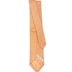E.Marinella CRAVATTE|Cravatte In Seta Jacquard|CRAVATTA SARTORIALE IN SETA JACQUARD ARANCIONE Microfantasia fiore