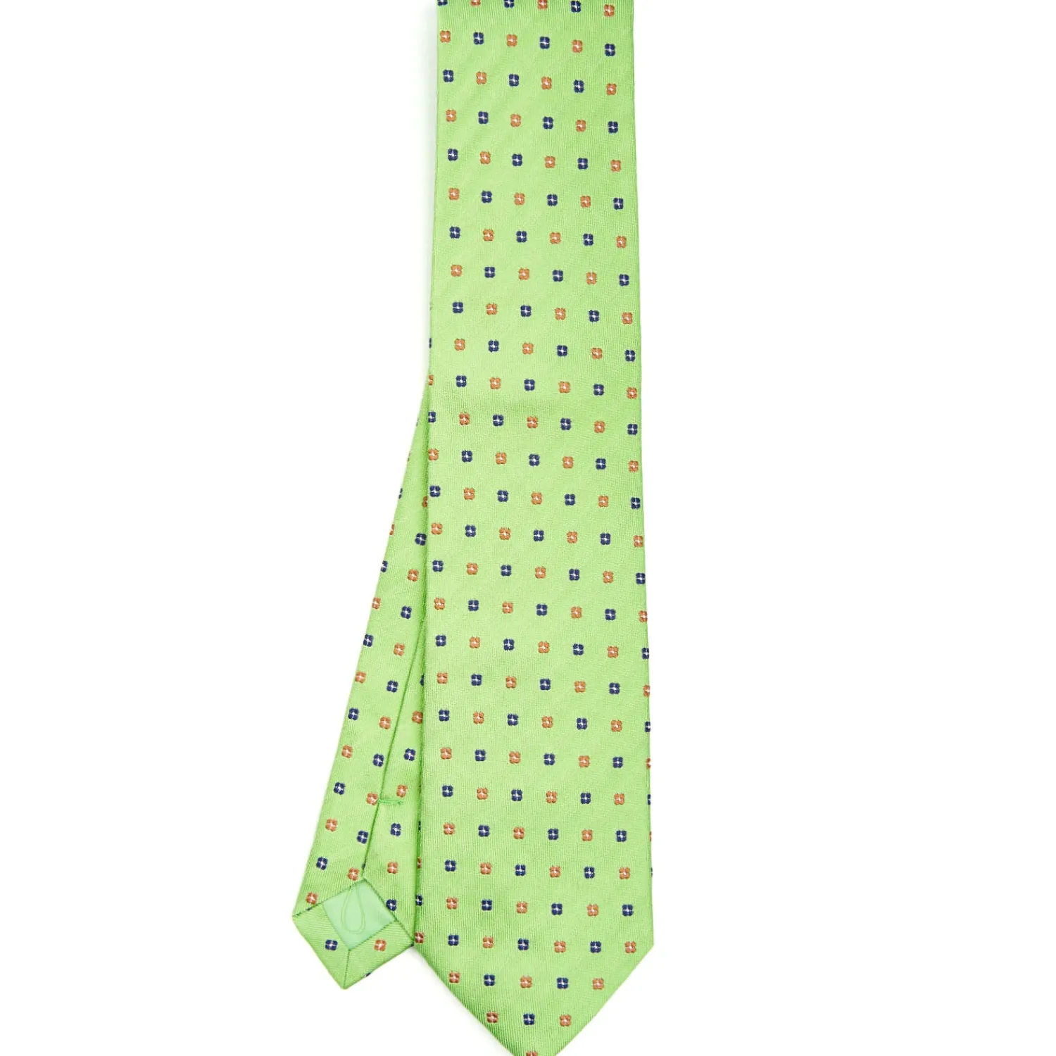E.Marinella CRAVATTE|Cravatte In Seta Jacquard|CRAVATTA SARTORIALE IN SETA JACQUARD VERDE CHIARO Microfantasia fiore