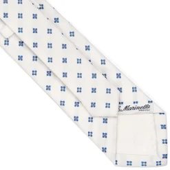 E.Marinella CRAVATTE|Cravatte In Seta Jacquard|CRAVATTA SARTORIALE IN SETA JACQUARD BIANCA Macrofantasia fiore