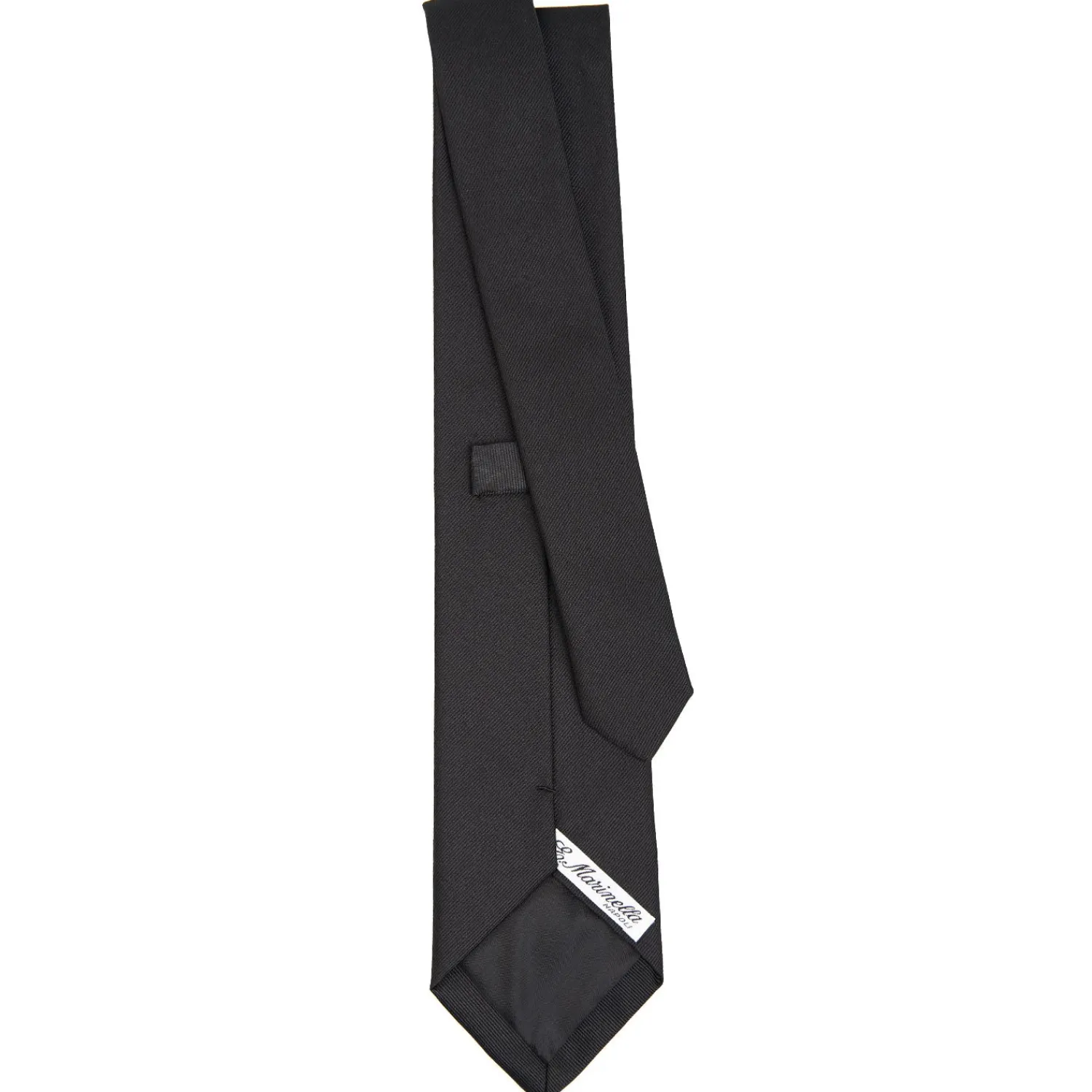 E.Marinella CRAVATTE|Cravatte In Seta Jacquard|CRAVATTA SARTORIALE IN SETA JACQUARD NERA Tinta unita
