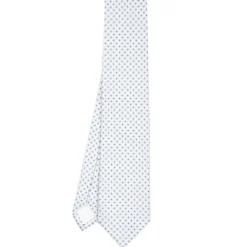 E.Marinella CRAVATTE|Cravatte In Seta Jacquard|CRAVATTA SARTORIALE IN SETA JACQUARD BIANCA Microfantasia fiore