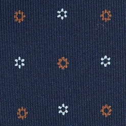 E.Marinella CRAVATTE|Cravatte 7 Pieghe|CRAVATTA SARTORIALE 7 PIEGHE IN SETA BLU SCURO Microfantasia fiore