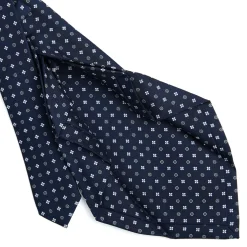 E.Marinella CRAVATTE|Cravatte 7 Pieghe|CRAVATTA SARTORIALE 7 PIEGHE IN SETA BLU SCURO Microfantasia fiore