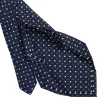 E.Marinella CRAVATTE|Cravatte 7 Pieghe|CRAVATTA SARTORIALE 7 PIEGHE IN SETA BLU SCURO Microfantasia fiore