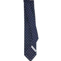 E.Marinella CRAVATTE|Cravatte 7 Pieghe|CRAVATTA SARTORIALE 7 PIEGHE IN SETA BLU SCURO Microfantasia fiore