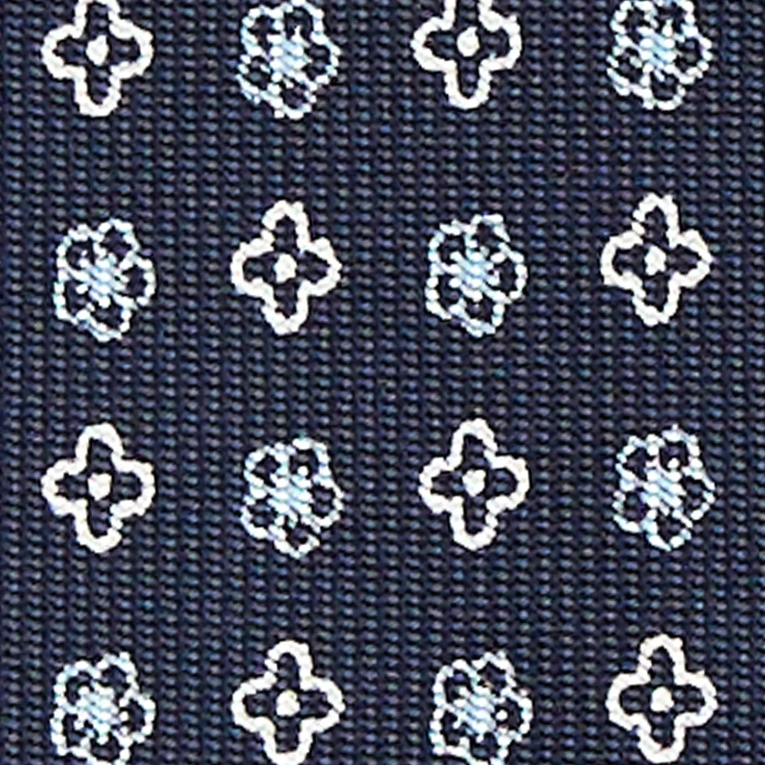 E.Marinella CRAVATTE|Cravatte 9 Pieghe|CRAVATTA SARTORIALE 9 PIEGHE IN SETA BLU SCURO Microfantasia fiore