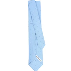 E.Marinella CRAVATTE|Cravatte 5 Pieghe|CRAVATTA SARTORIALE 5 PIEGHE IN SETA AZZURRA Microfantasia fiore
