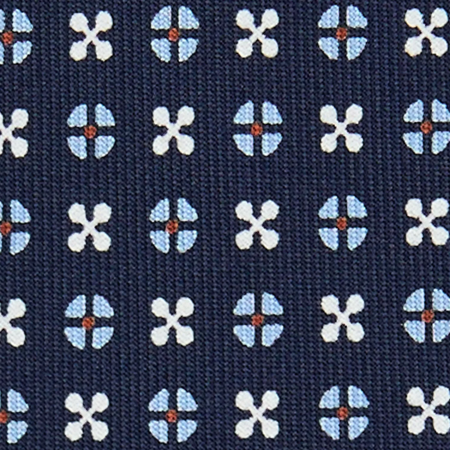 E.Marinella CRAVATTE|Cravatte 9 Pieghe|CRAVATTA SARTORIALE 9 PIEGHE IN SETA BLU SCURO Microfantasia fiore