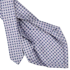 E.Marinella CRAVATTE|Cravatte 5 Pieghe|CRAVATTA SARTORIALE 5 PIEGHE IN SETA GRIGIO CHIARO Microfantasia fiore