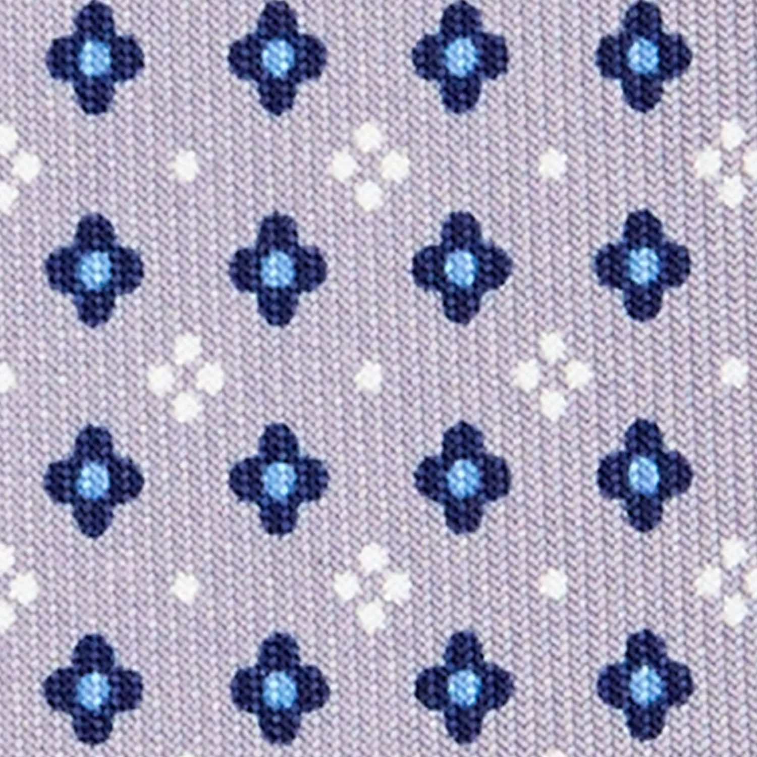 E.Marinella CRAVATTE|Cravatte 5 Pieghe|CRAVATTA SARTORIALE 5 PIEGHE IN SETA GRIGIO CHIARO Microfantasia fiore