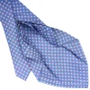 E.Marinella CRAVATTE|Cravatte 9 Pieghe|CRAVATTA SARTORIALE 9 PIEGHE IN SETA AZZURRO POLVERE Microfantasia fiore