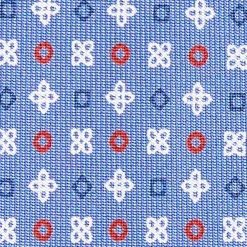 E.Marinella CRAVATTE|Cravatte 9 Pieghe|CRAVATTA SARTORIALE 9 PIEGHE IN SETA AZZURRO POLVERE Microfantasia fiore