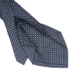 E.Marinella CRAVATTE|Cravatte 7 Pieghe|CRAVATTA SARTORIALE 7 PIEGHE IN SETA BLU SCURO Microfantasia fiore