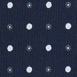 E.Marinella CRAVATTE|Cravatte 9 Pieghe|CRAVATTA SARTORIALE 9 PIEGHE IN SETA BLU SCURO Microfantasia fiore