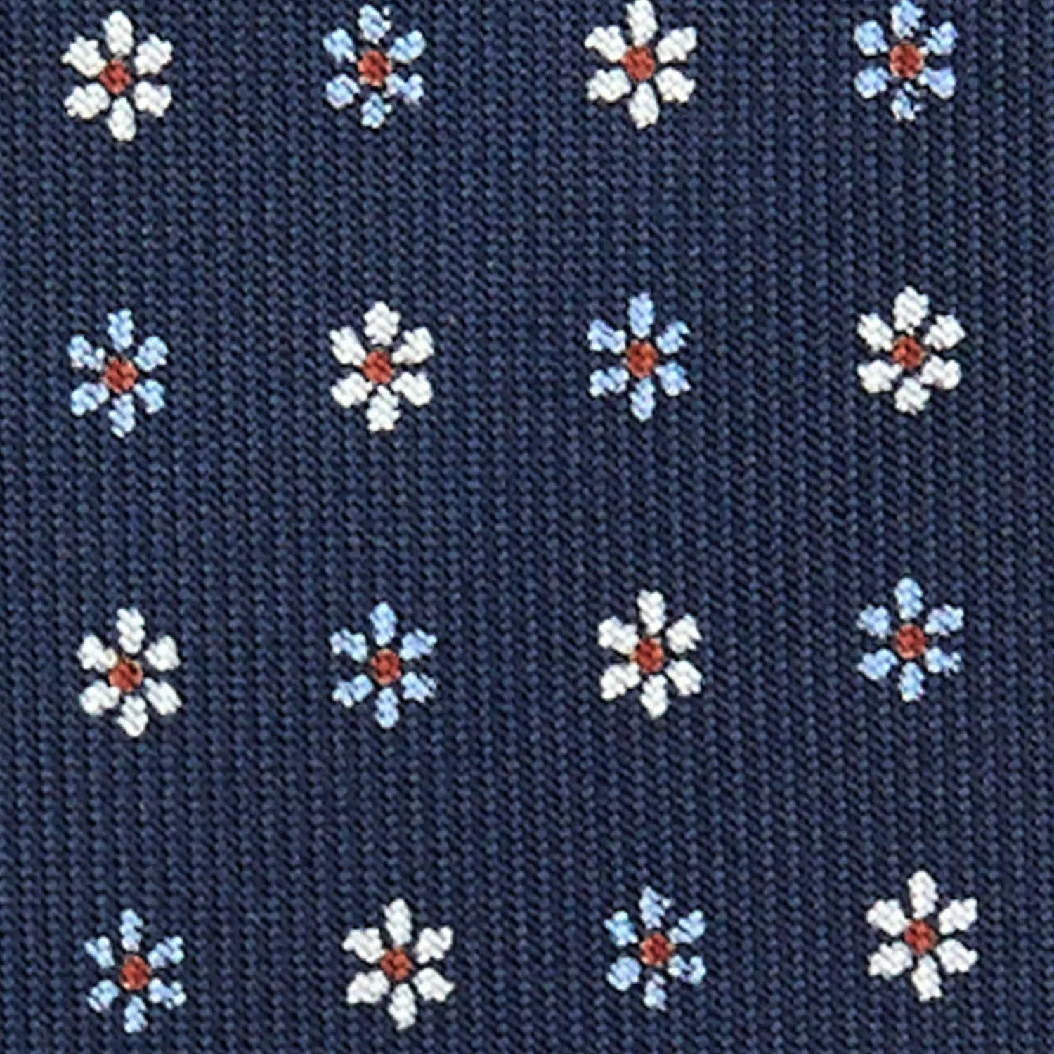 E.Marinella CRAVATTE|Cravatte 9 Pieghe|CRAVATTA SARTORIALE 9 PIEGHE IN SETA BLU SCURO Microfantasia fiore