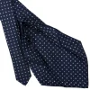 E.Marinella CRAVATTE|Cravatte 9 Pieghe|CRAVATTA SARTORIALE 9 PIEGHE IN SETA BLU SCURO Microfantasia fiore