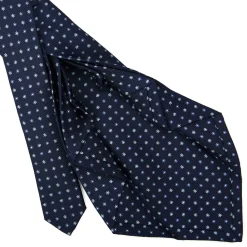 E.Marinella CRAVATTE|Cravatte 9 Pieghe|CRAVATTA SARTORIALE 9 PIEGHE IN SETA BLU SCURO Microfantasia fiore