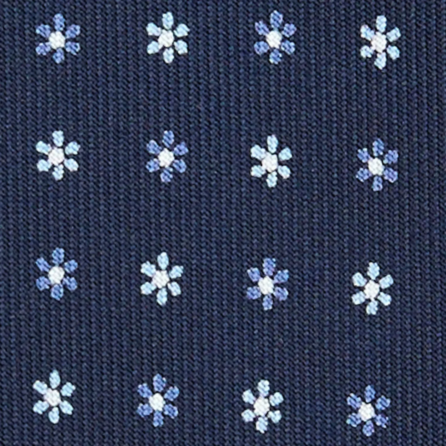 E.Marinella CRAVATTE|Cravatte 9 Pieghe|CRAVATTA SARTORIALE 9 PIEGHE IN SETA BLU SCURO Microfantasia fiore