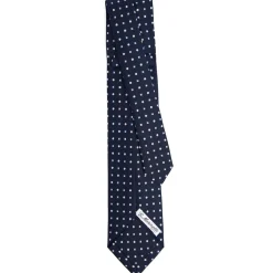 E.Marinella CRAVATTE|Cravatte 9 Pieghe|CRAVATTA SARTORIALE 9 PIEGHE IN SETA BLU SCURO Microfantasia fiore