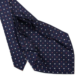 E.Marinella CRAVATTE|Cravatte 9 Pieghe|CRAVATTA SARTORIALE 9 PIEGHE IN SETA BLU SCURO Microfantasia fiore