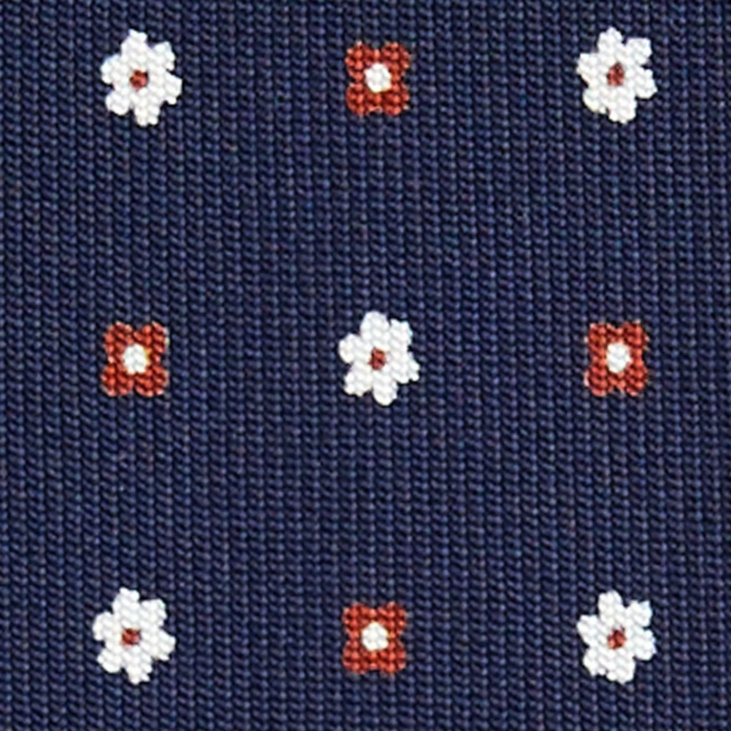 E.Marinella CRAVATTE|Cravatte 9 Pieghe|CRAVATTA SARTORIALE 9 PIEGHE IN SETA BLU SCURO Microfantasia fiore