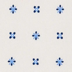 E.Marinella CRAVATTE|Cravatte 7 Pieghe|CRAVATTA SARTORIALE 7 PIEGHE IN SETA BIANCA Microfantasia fiore