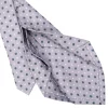 E.Marinella CRAVATTE|Cravatte 5 Pieghe|CRAVATTA SARTORIALE 5 PIEGHE IN SETA GRIGIO CHIARO Microfantasia fiore