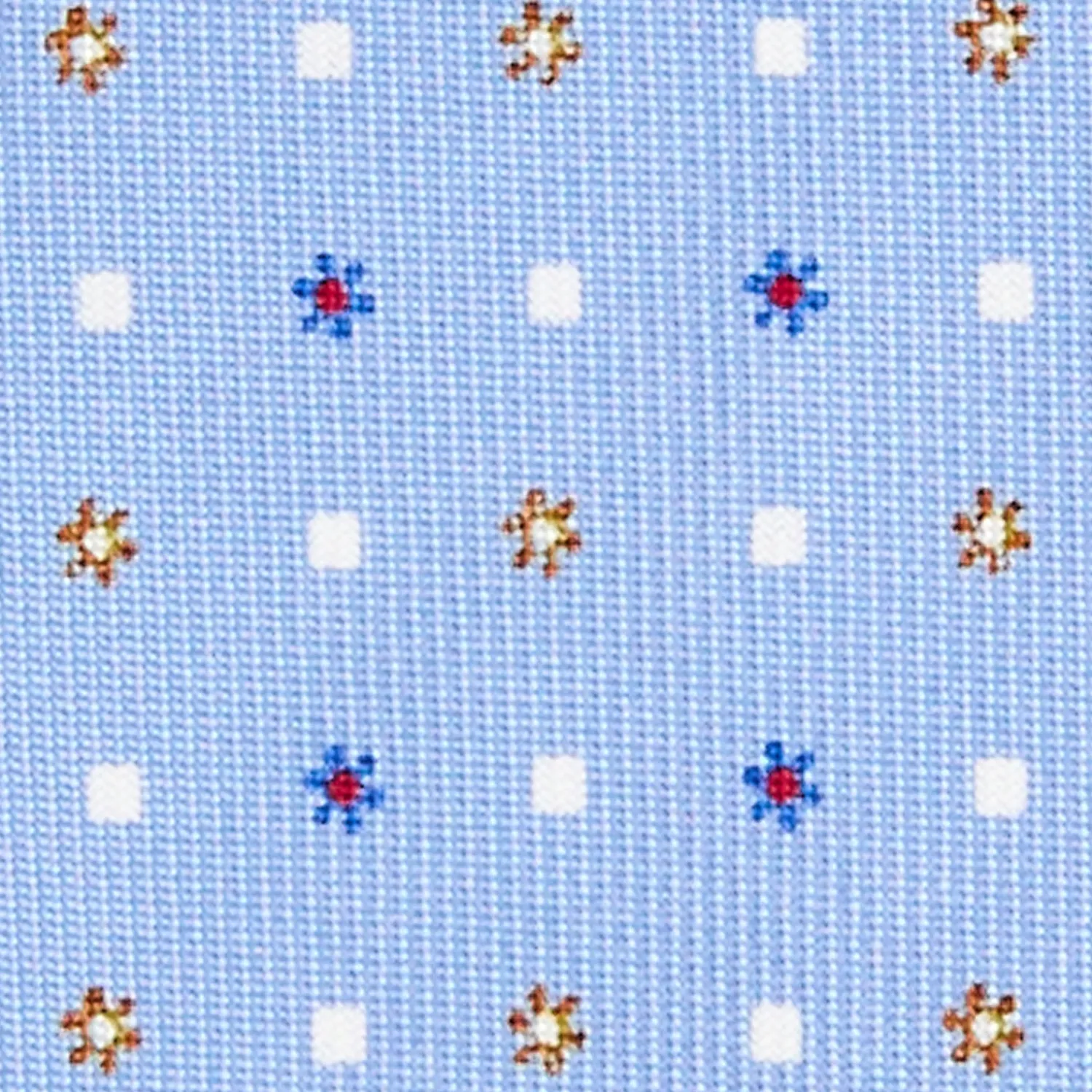 E.Marinella CRAVATTE|Cravatte 9 Pieghe|CRAVATTA SARTORIALE 9 PIEGHE IN SETA AZZURRA Microfantasia fiore