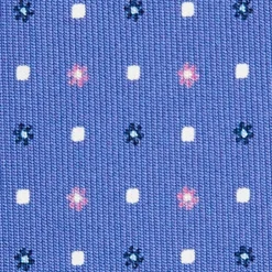 E.Marinella CRAVATTE|Cravatte 9 Pieghe|CRAVATTA SARTORIALE 9 PIEGHE IN SETA AZZURRO POLVERE Microfantasia fiore