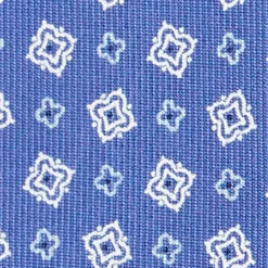 E.Marinella CRAVATTE|Cravatte 9 Pieghe|CRAVATTA SARTORIALE 9 PIEGHE IN SETA AZZURRO POLVERE Microfantasia fiore