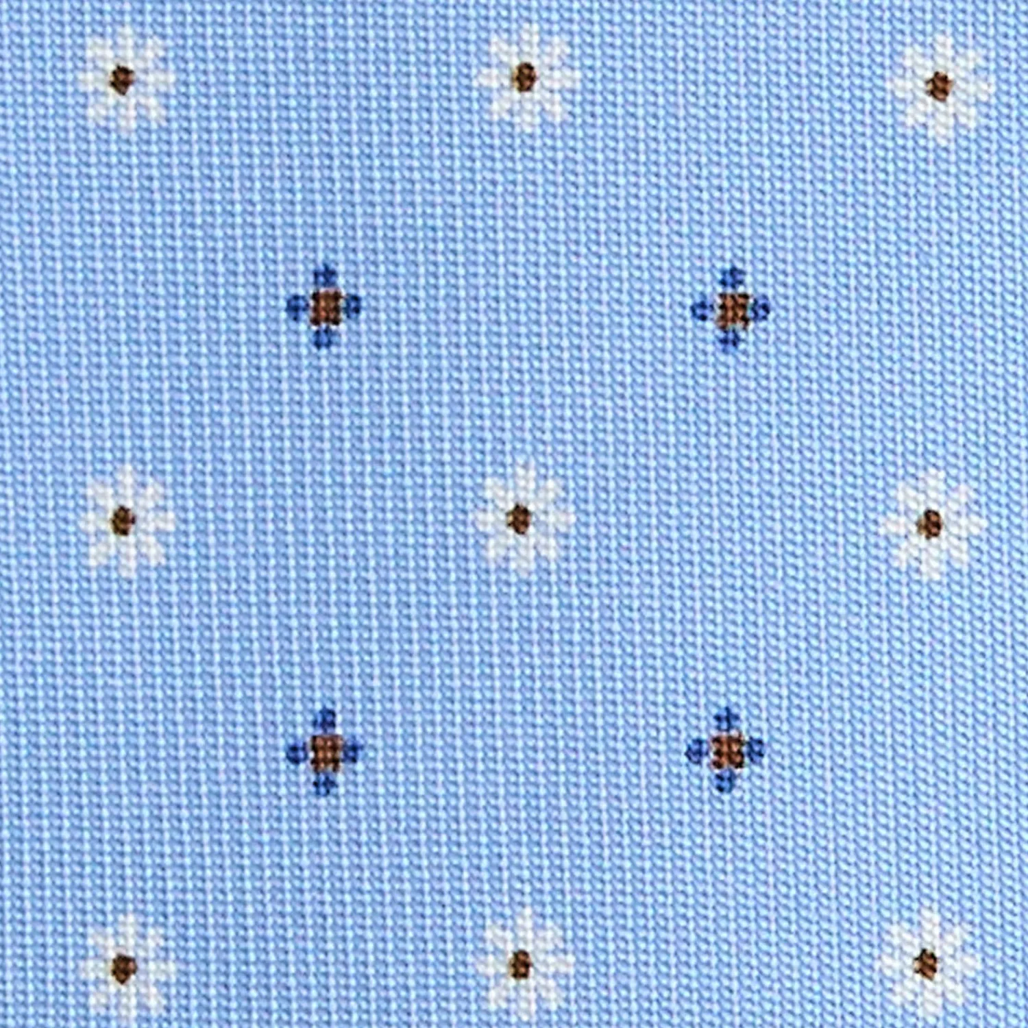 E.Marinella CRAVATTE|Cravatte 5 Pieghe|CRAVATTA SARTORIALE 5 PIEGHE IN SETA AZZURRA Microfantasia fiore