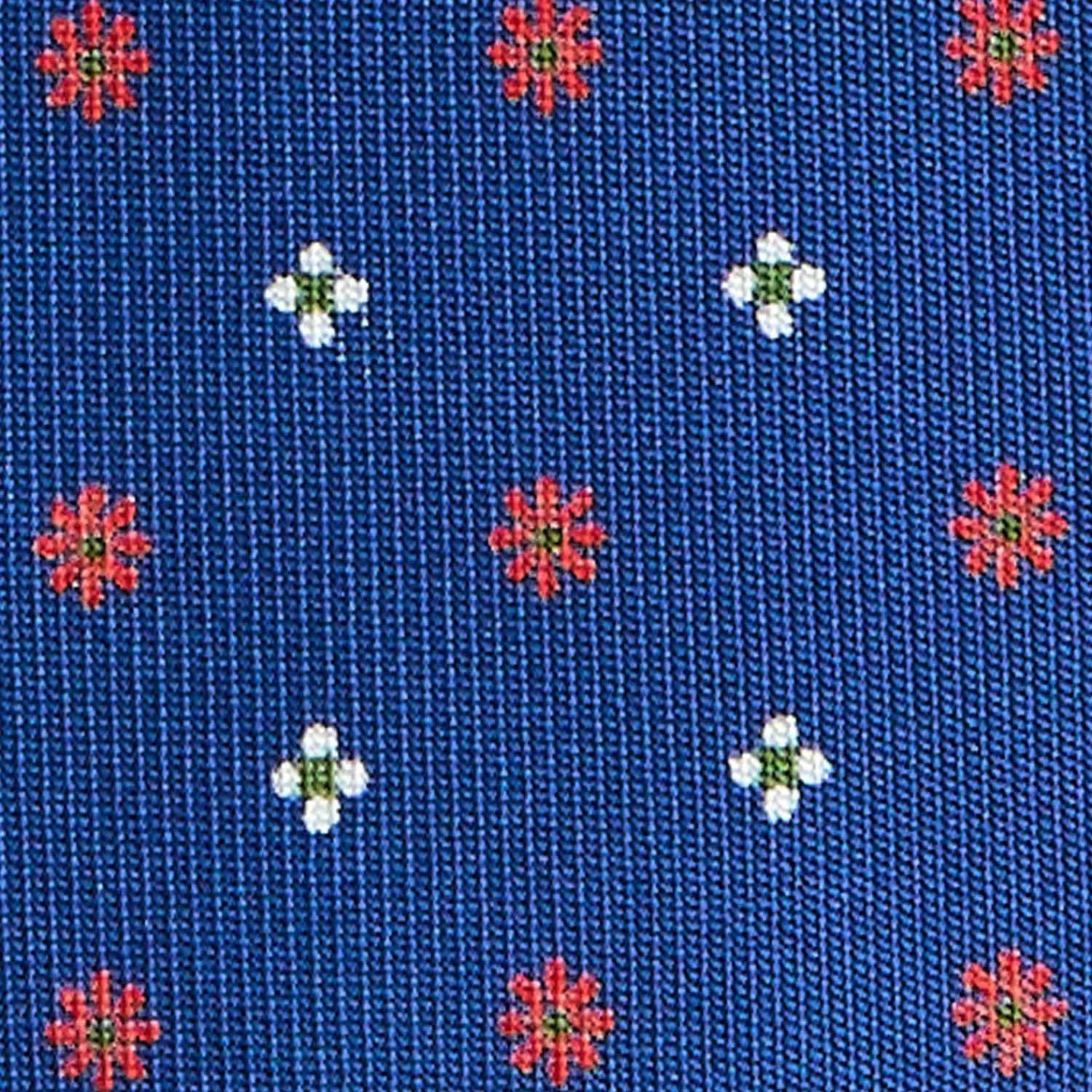 E.Marinella CRAVATTE|Cravatte 5 Pieghe|CRAVATTA SARTORIALE 5 PIEGHE IN SETA BLUETTE Microfantasia fiore
