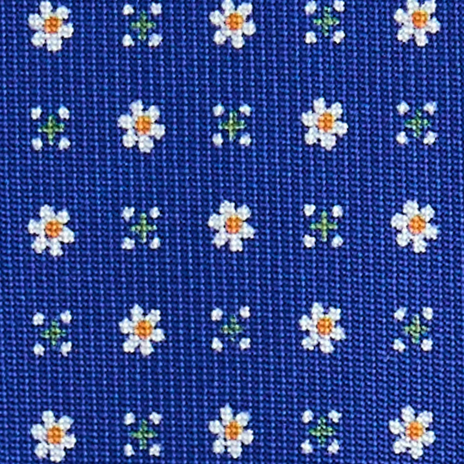E.Marinella CRAVATTE|Cravatte 5 Pieghe|CRAVATTA SARTORIALE 5 PIEGHE IN SETA BLUETTE Microfantasia fiore