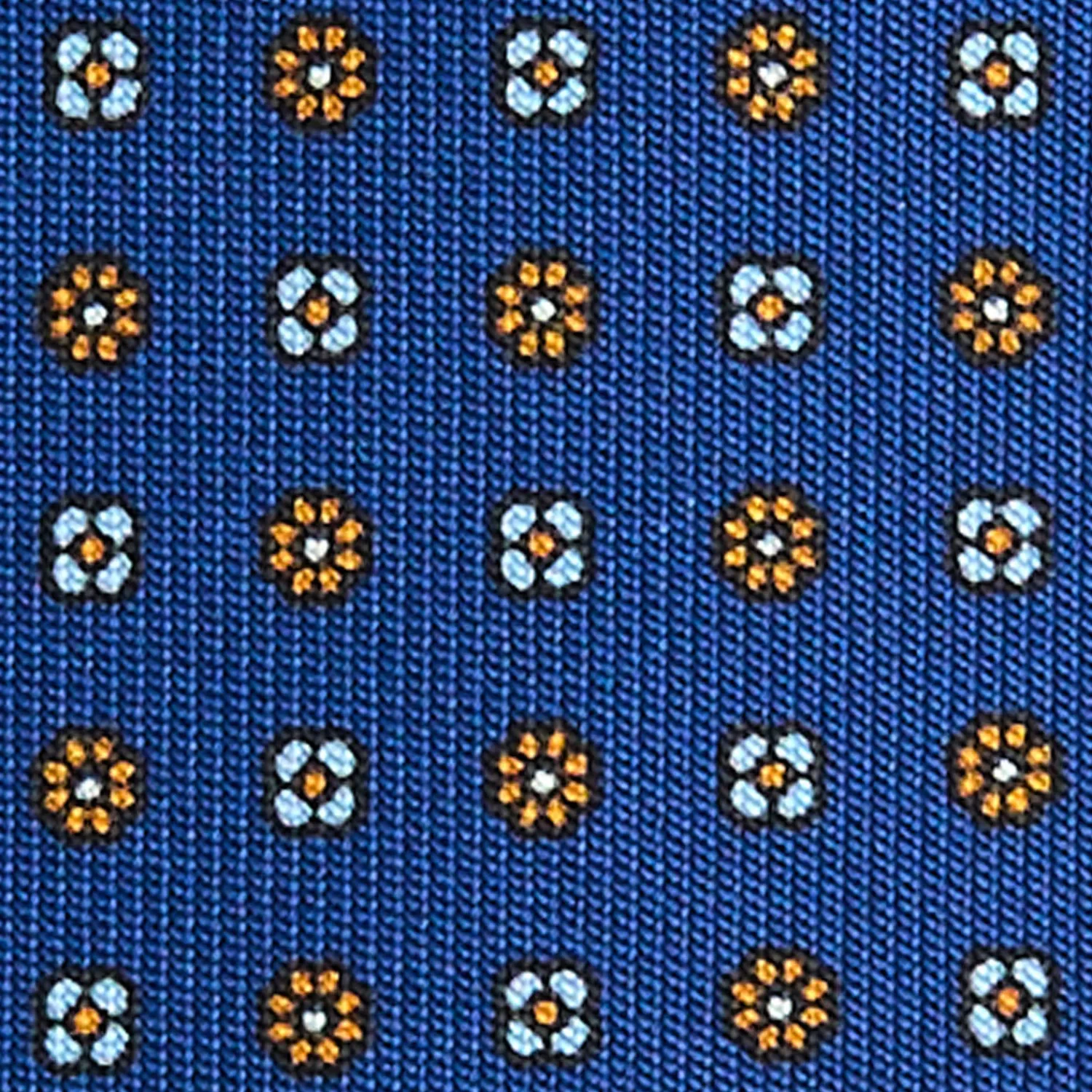 E.Marinella CRAVATTE|Cravatte 5 Pieghe|CRAVATTA SARTORIALE 5 PIEGHE IN SETA BLUETTE Microfantasia fiore