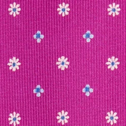 E.Marinella CRAVATTE|Cravatte 5 Pieghe|CRAVATTA SARTORIALE 5 PIEGHE IN SETA FUCSIA Microfantasia fiore