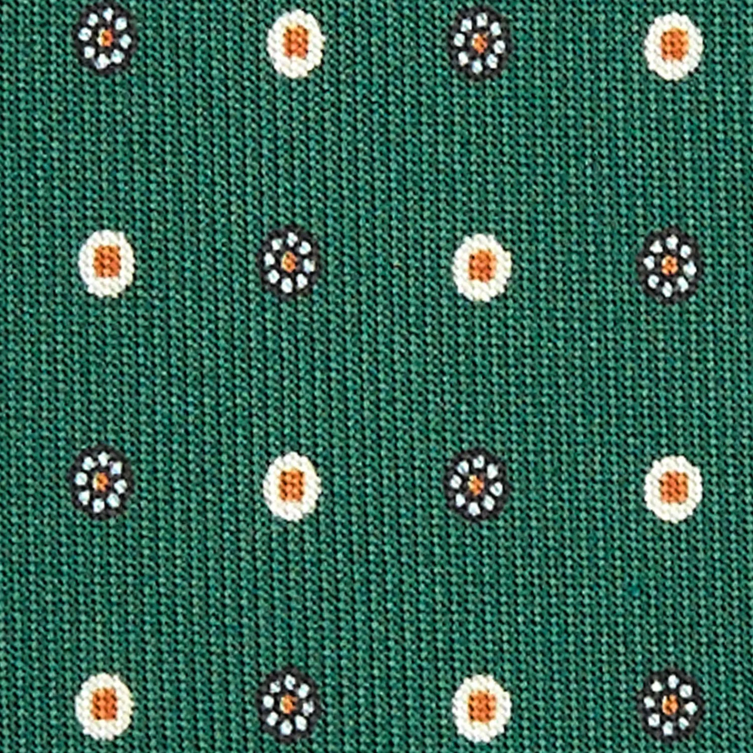 E.Marinella CRAVATTE|Cravatte 5 Pieghe|CRAVATTA SARTORIALE 5 PIEGHE IN SETA VERDE SCURO Microfantasia fiore