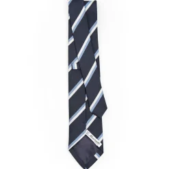 E.Marinella CRAVATTE|Cravatte Regimental E Rigate|CRAVATTA SARTORIALE RIGATA In seta blu scuro