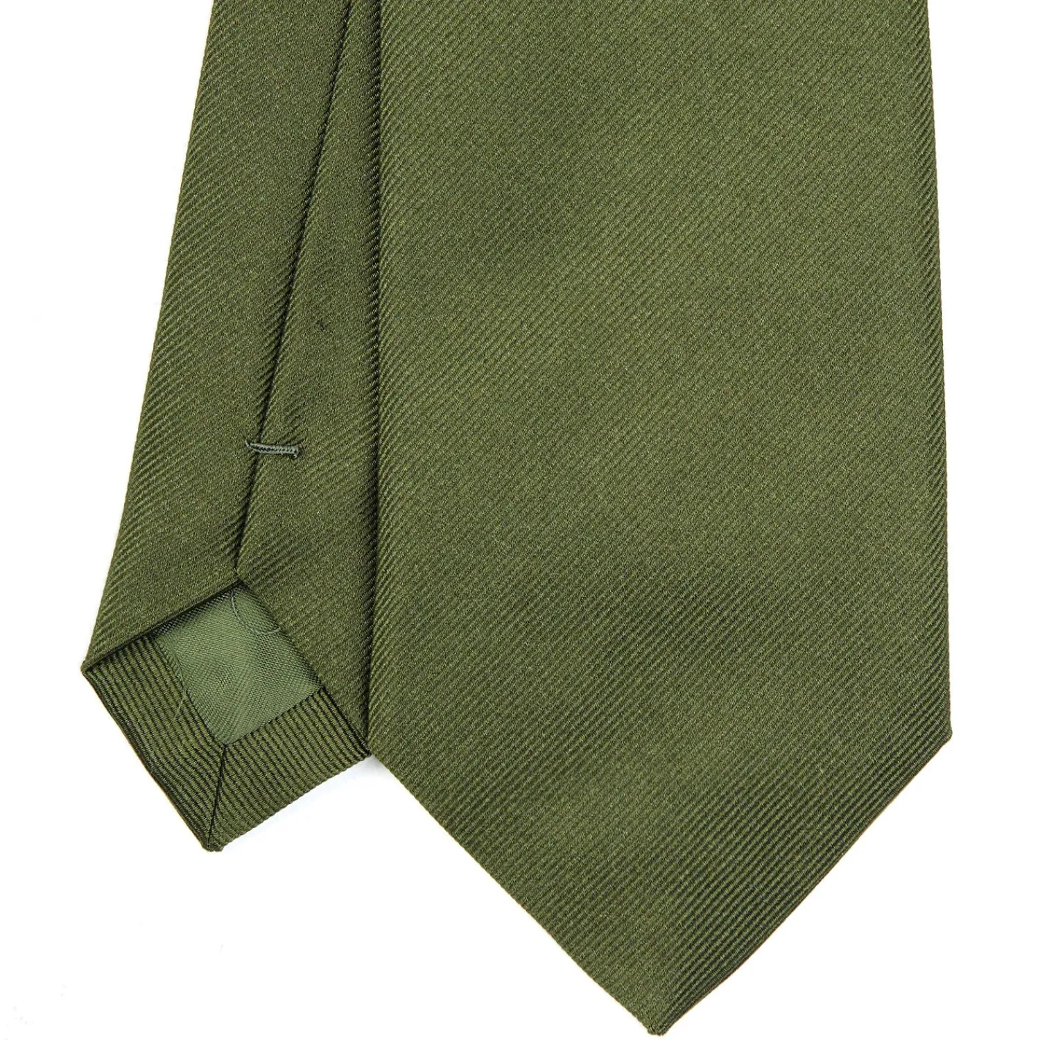 E.Marinella CRAVATTE|Cravatte In Seta Jacquard|CRAVATTA SARTORIALE SETA JACQUARD VERDE OLIVA Tinta unita