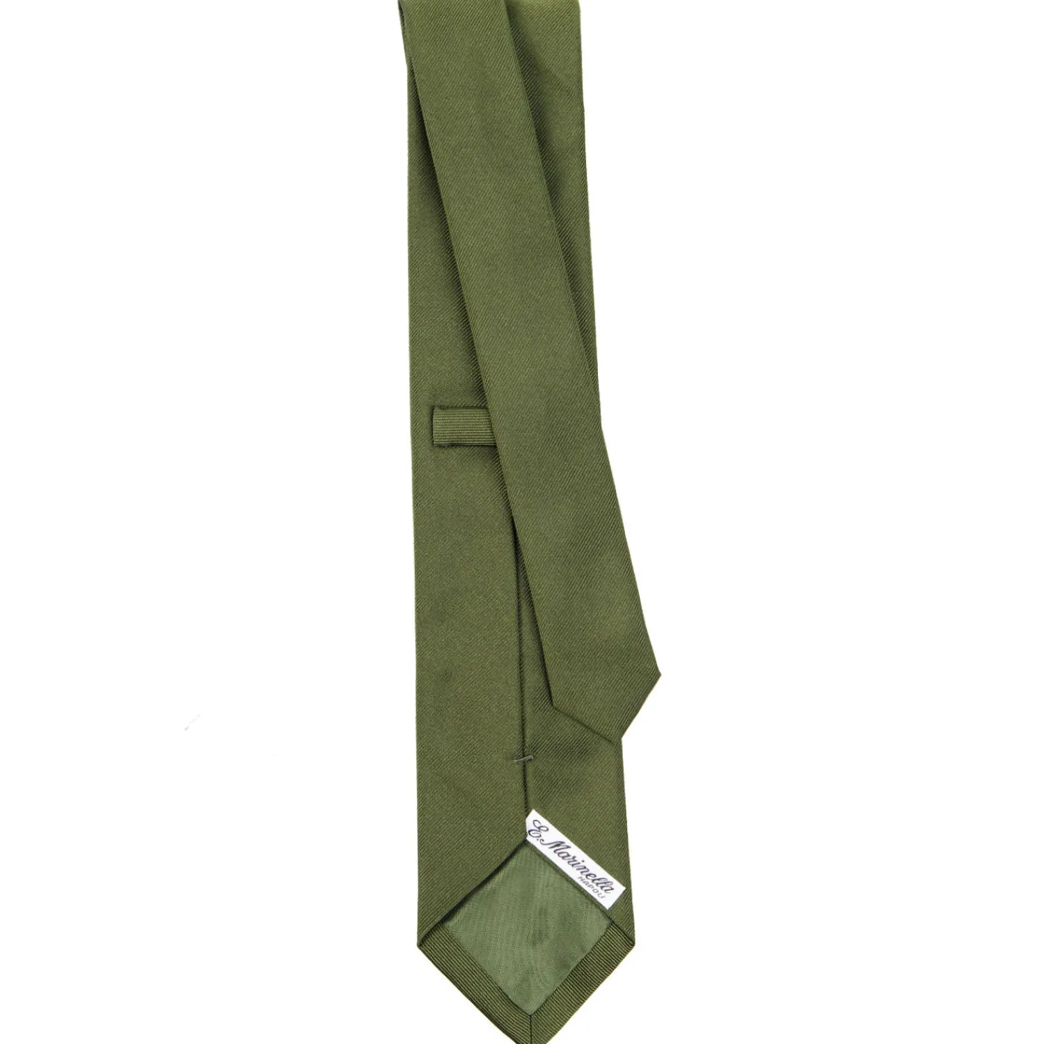 E.Marinella CRAVATTE|Cravatte In Seta Jacquard|CRAVATTA SARTORIALE SETA JACQUARD VERDE OLIVA Tinta unita