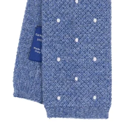 E.Marinella CRAVATTE|Cravatte In Lana E Cashmere|CRAVATTA TRICOT IN CASHMERE AZZURRO POLVERE Pois azzurro