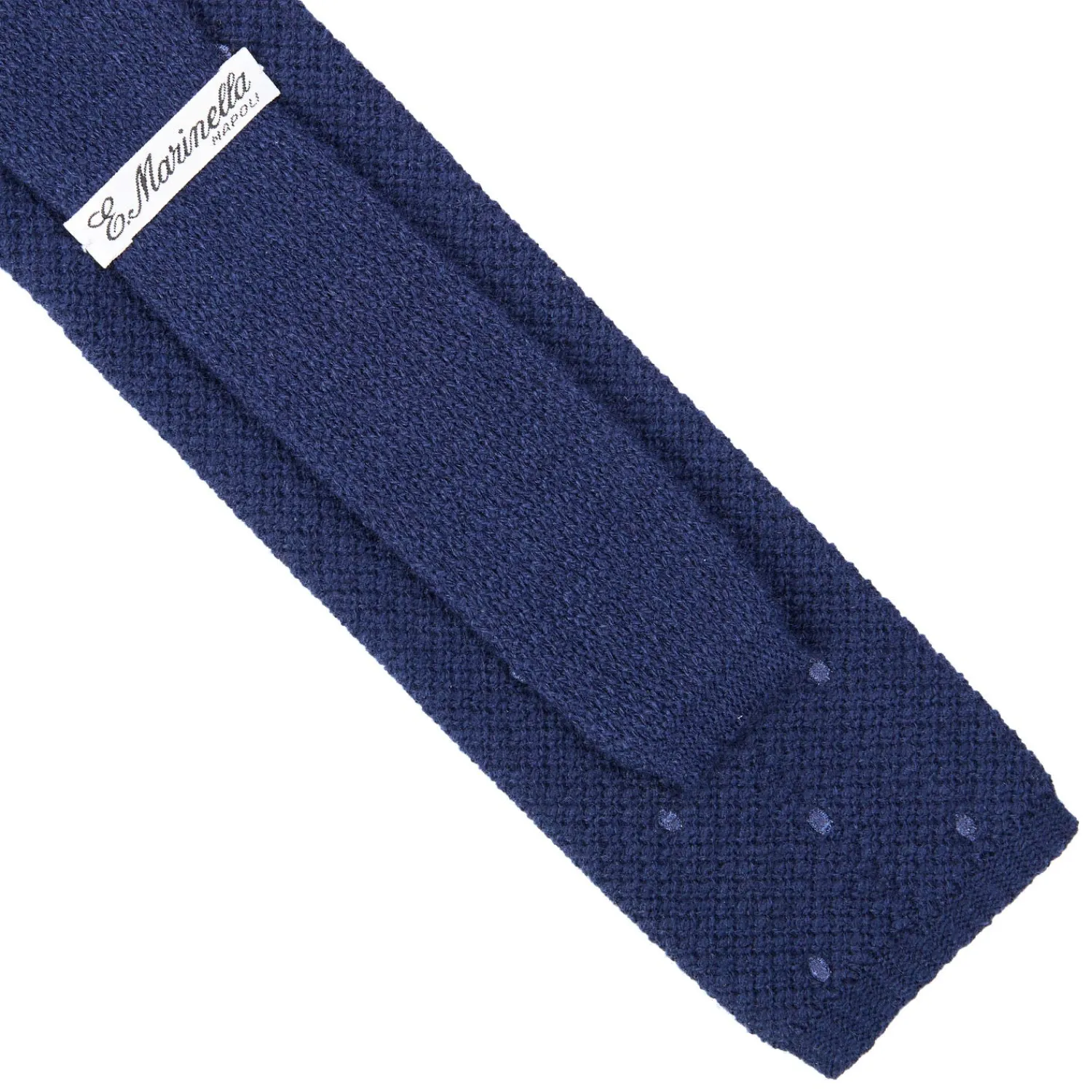 E.Marinella CRAVATTE|Cravatte In Lana E Cashmere|CRAVATTA TRICOT IN CASHMERE BLU SCURO Pois azzurro