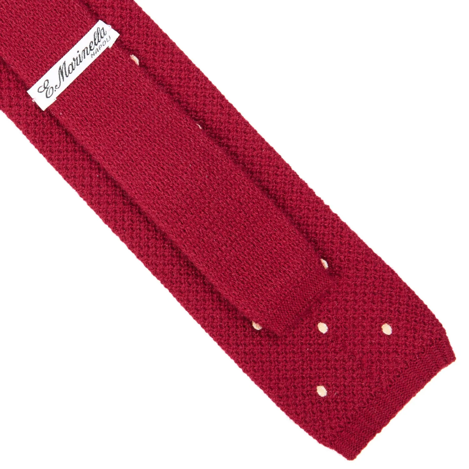 E.Marinella CRAVATTE|Cravatte In Lana E Cashmere|CRAVATTA TRICOT IN CASHMERE BORDEAUX Pois azzurro
