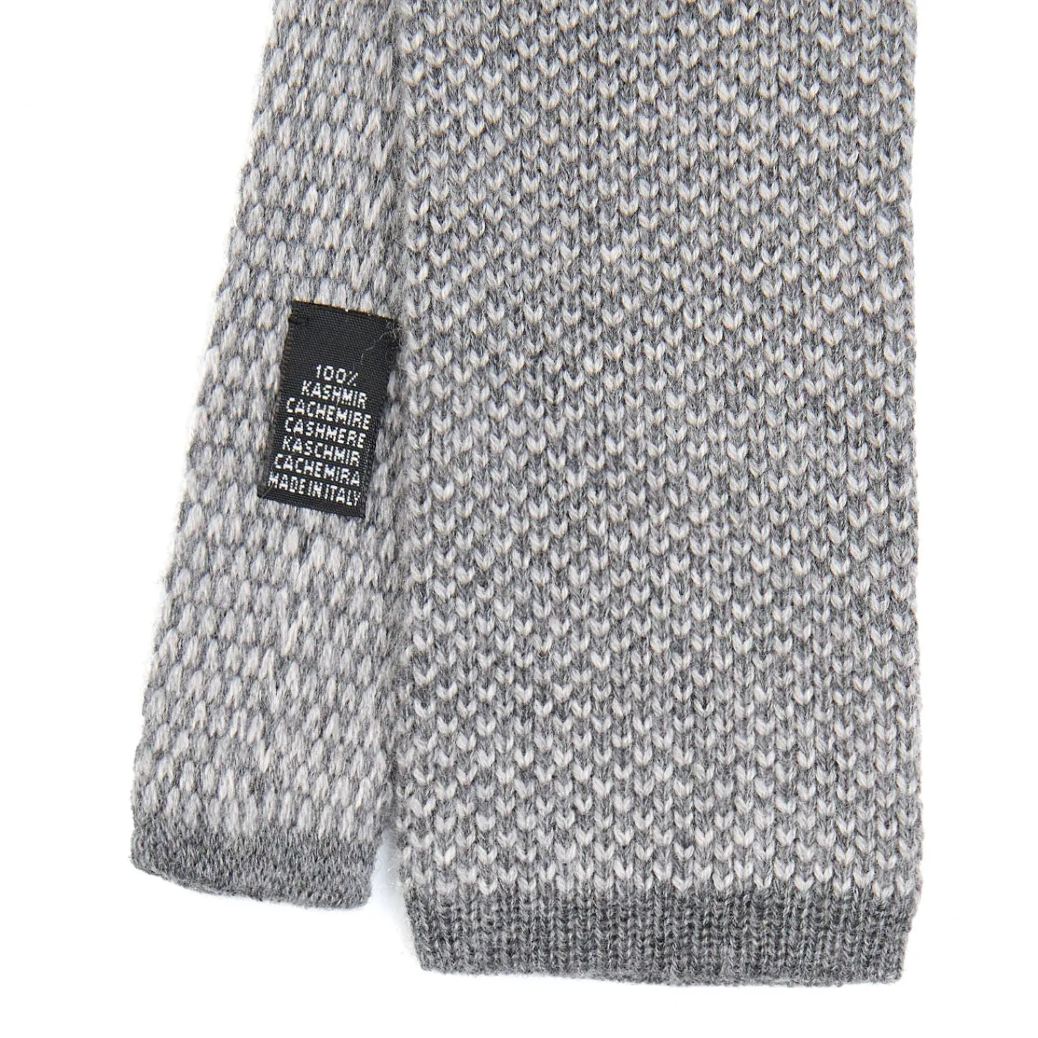 E.Marinella CRAVATTE|Cravatte In Lana E Cashmere|CRAVATTA TRICOT IN CASHMERE GRIGIO CHIARO Tinta unita