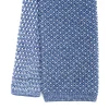 E.Marinella CRAVATTE|Cravatte In Garza E Tricot|CRAVATTA TRICOT IN SETA AZZURRO POLVERE Microfantasia geometrica